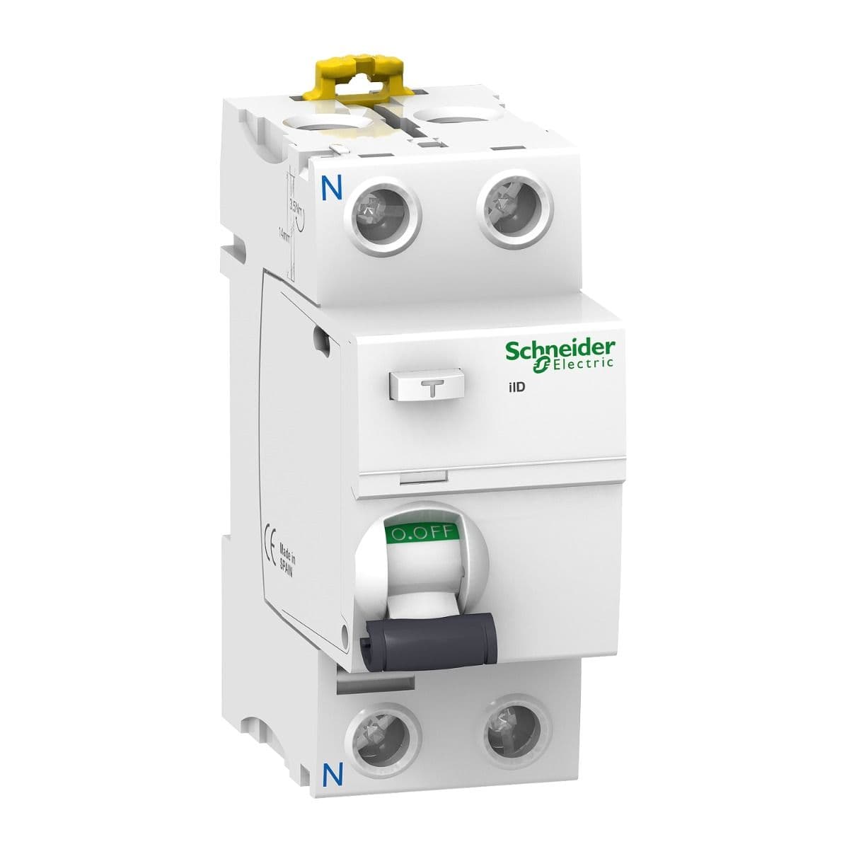 قاطع التيار المتبقي Schneider Electric Acti 9 iID، ثنائي القطب، 25 أمبير، 30 مللي أمبير، نوع تيار متردد، 6 كيلو أوم