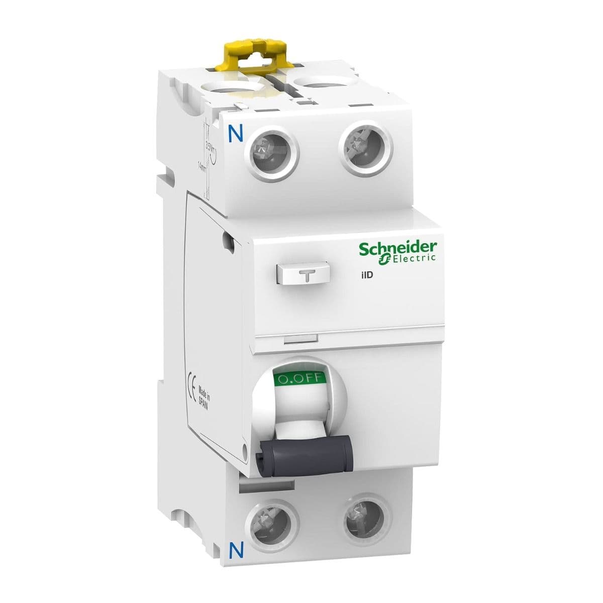 قاطع التيار المتبقي Schneider Electric Acti 9 iID، ثنائي القطب، 63 أمبير، 30 مللي أمبير، نوع تيار متردد، 6 كيلو أوم