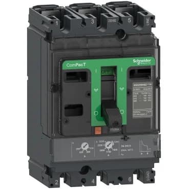 قاطع الدائرة الكهربائية شنايدر C25B3TM160 | ComPacT NSX250B، 25 كيلو أمبير/415 فولت تيار متردد، 3 أقطاب، وحدة فصل TMD 160 أمبير