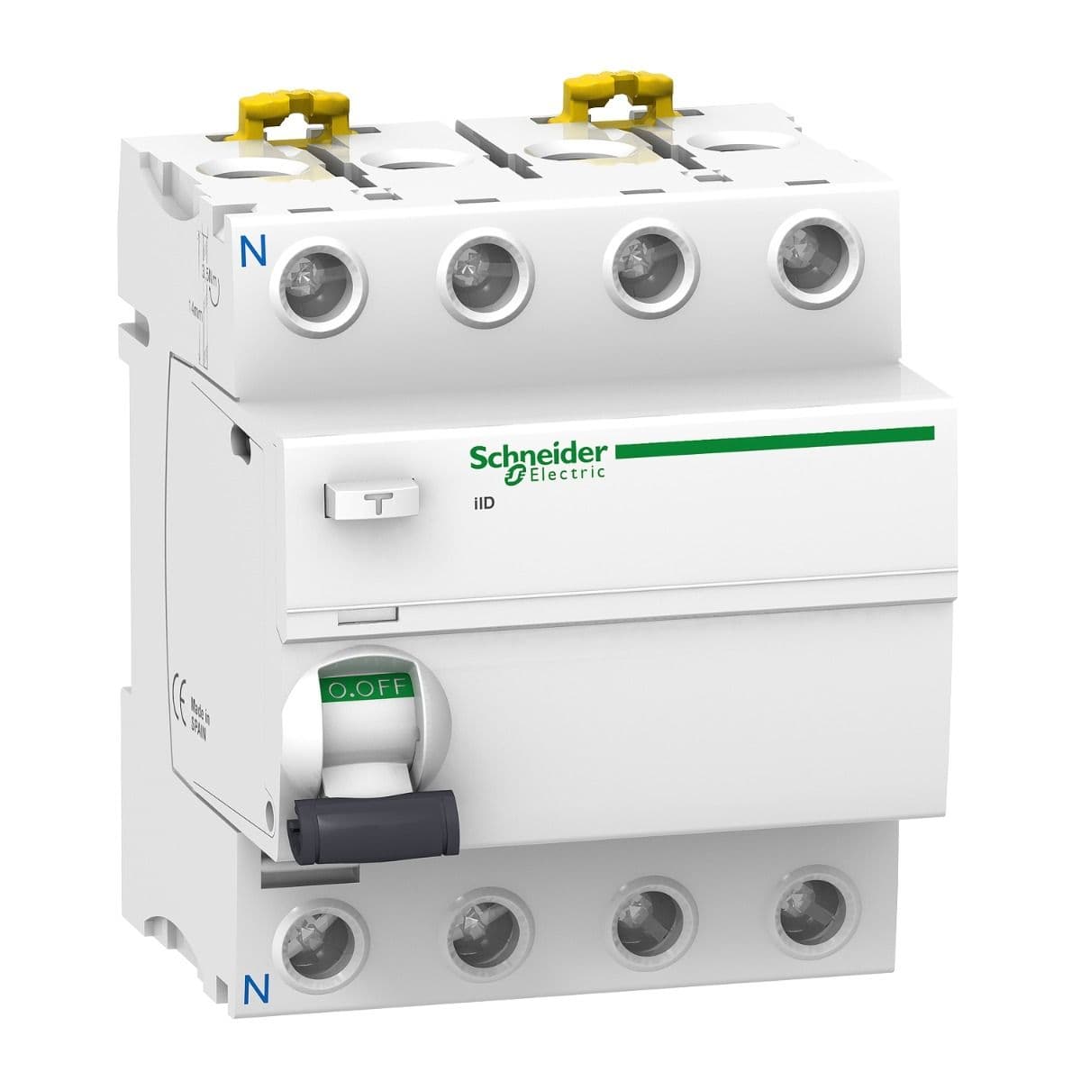 قاطع التيار المتبقي Schneider Electric Acti 9 iID، رباعي الأقطاب، 63 أمبير، 30 مللي أمبير، نوع تيار متردد، 6 كيلو أوم
